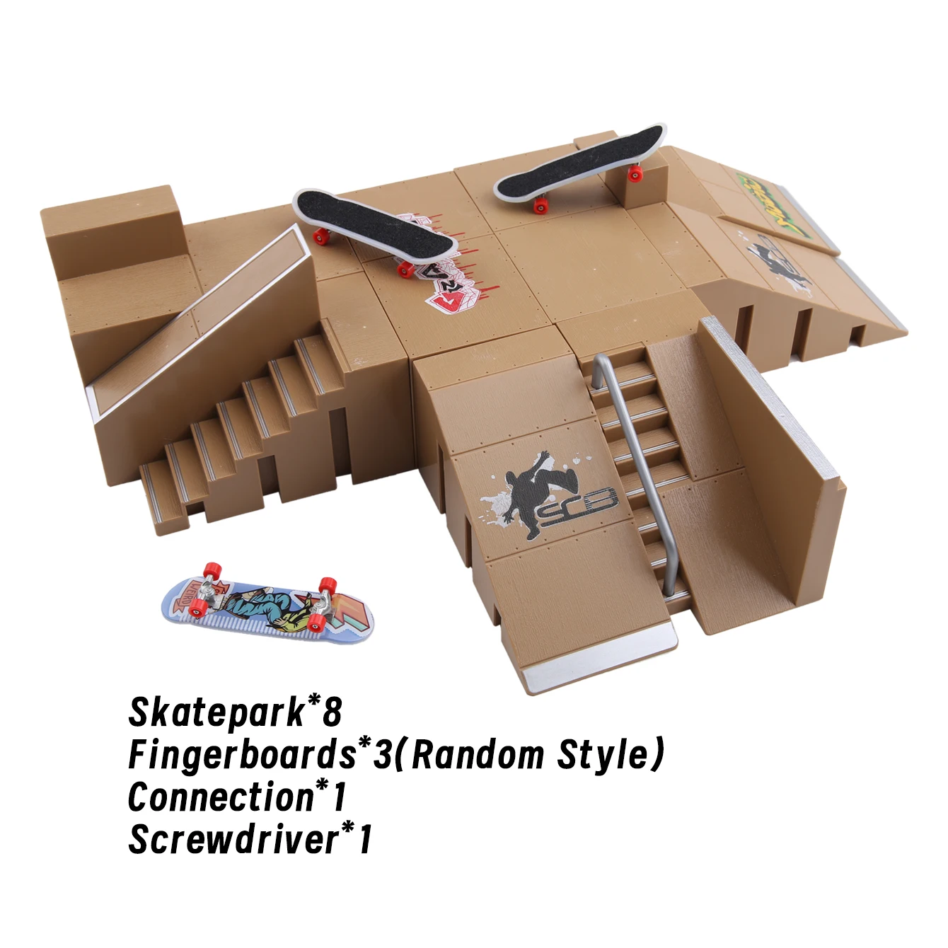 Fai Da Te Finger Skatepark Mini Park Rampa Per Tech Practice Deck Platform Stunt 598A Finger Skateboard Ramp Set