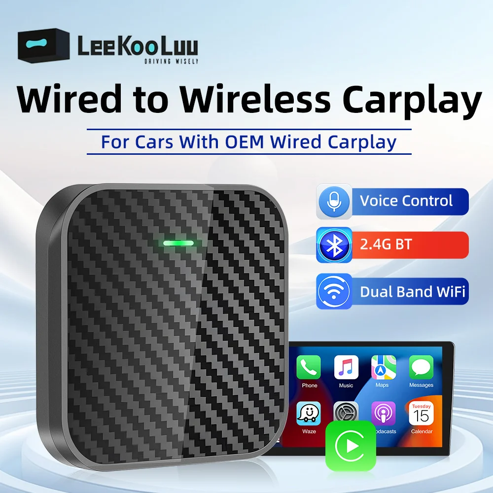 Leekooluu Carplay Ai Box Wireless Carplay Adattatore Per Auto Apple Wireless Carplay Dongle Per Kia Vw Toyota Peugeot Volvo