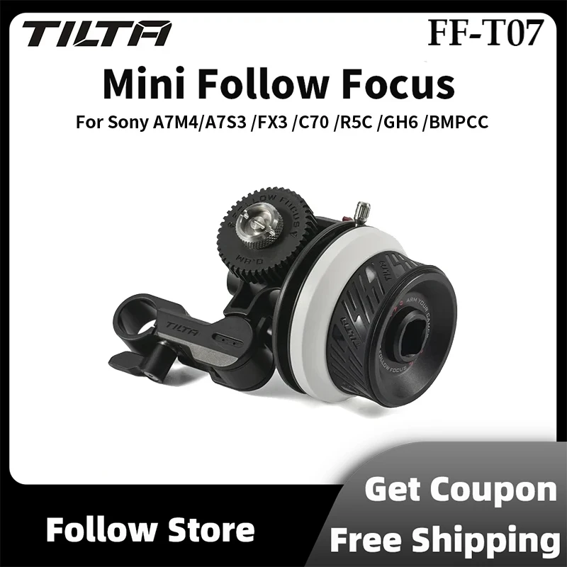 Tilta Ff-T07 Mini Follow Focus 2.0 Controllo Zoom Leggero, Adatto Per Dslr Sony A7M4 A7S3 Fx3 C70 R5C Gh6 Bmpcc