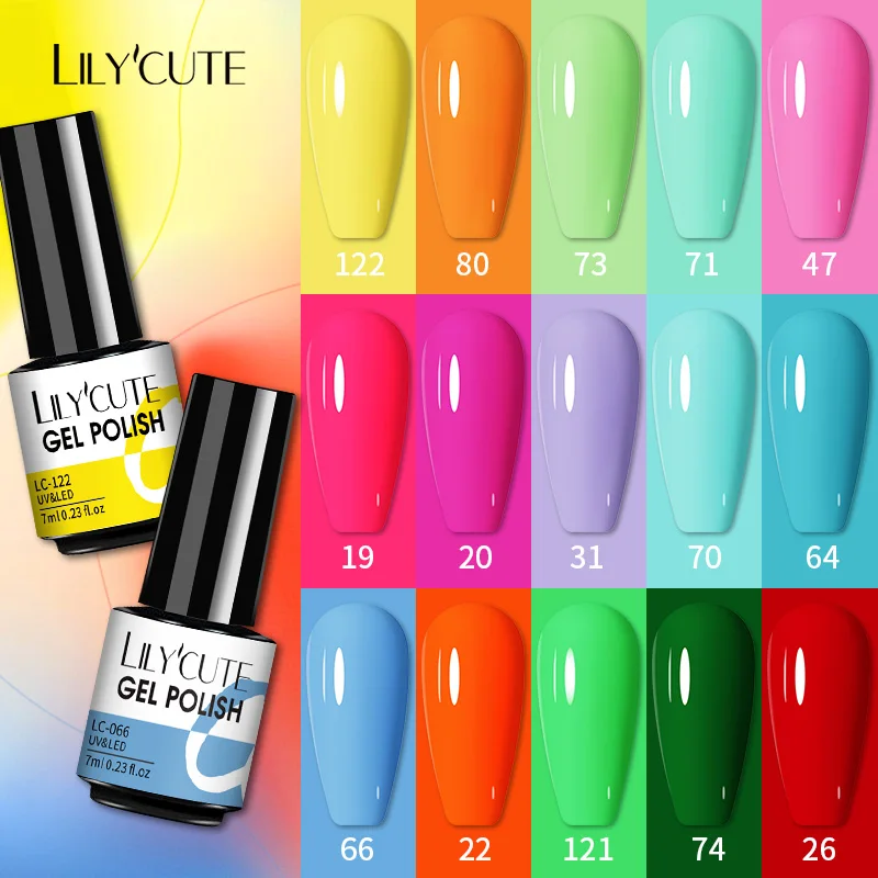 Lilycute 7Ml Smalto Gel Per Unghie Colori Estivi Semi Permanente Soak Off Uv Led Matte Top Coat Gel Manicure Nail Art Gel Polish
