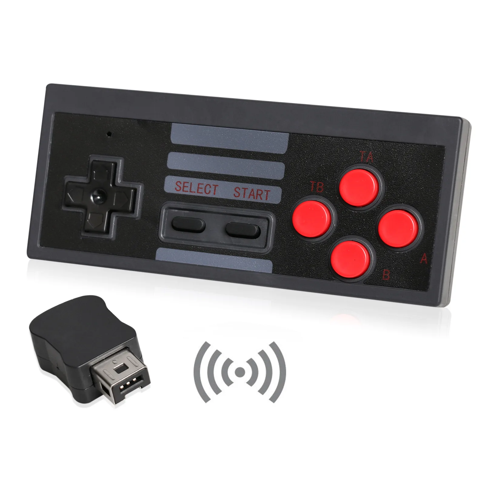 Ostent Controller Wireless + Ricevitore Gamepad Per Nintendo Nes Mini Edizione Classic Famicom Mini Console