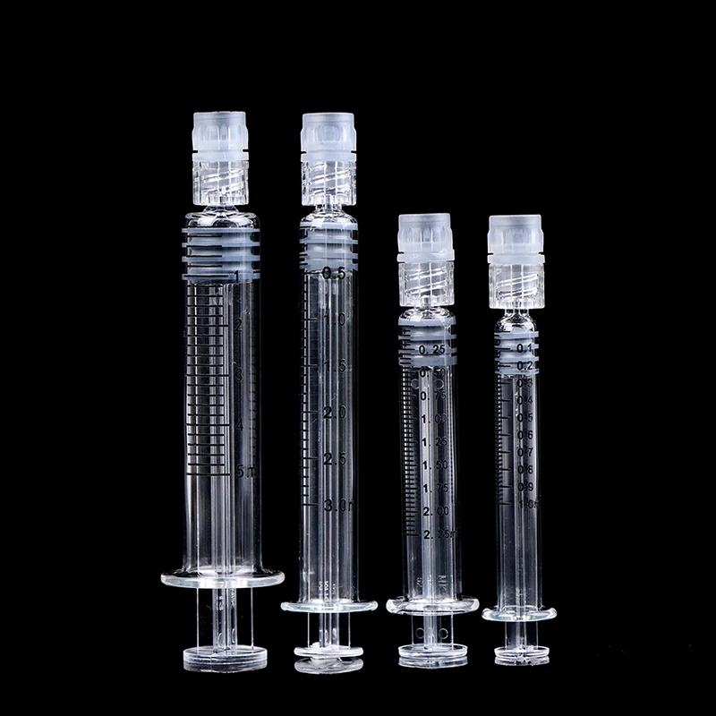 Siringa Di Vetro Luer Lock Siringa Vetro Borosilicato Siringa Ricaricabile 1Ml/2.5Ml/3.5Ml/5Ml Capacità Opzionale Bellezza