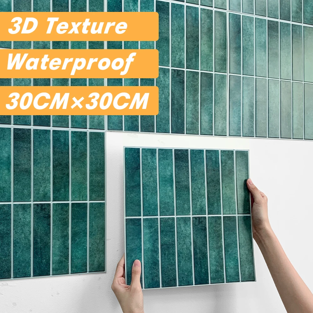 3D Mosaic Peel And Stick Wall Panel Matt Linear Autoadesivo Kitchen Tile Backsplash Bagno Adesivo Da Parete Impermeabile