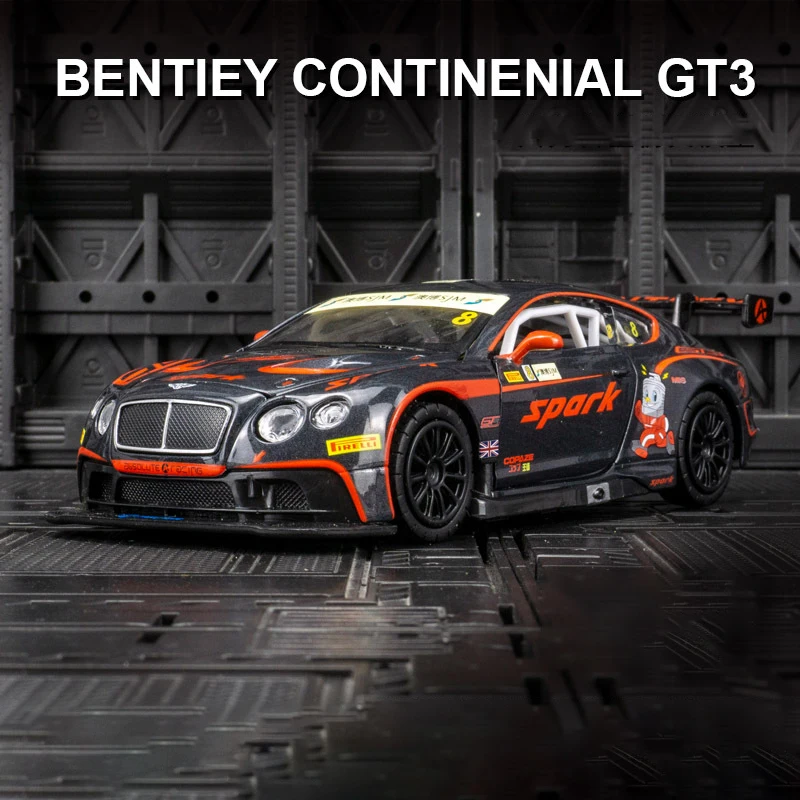 1:32 Bentley Continental Gt3 Rally Car Model Car Toy Diecast Casting Sound And Light Car Toys For Children Vehicle