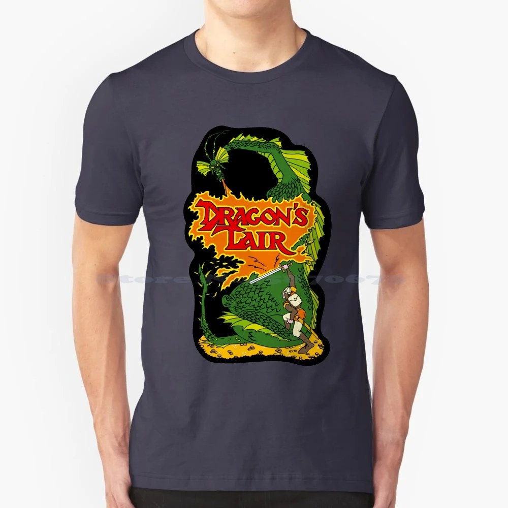 Dragons Lair T Shirt 100% Cotone Tee Dragons Lair Arcade Gaming Videogioco Videogioco Geek