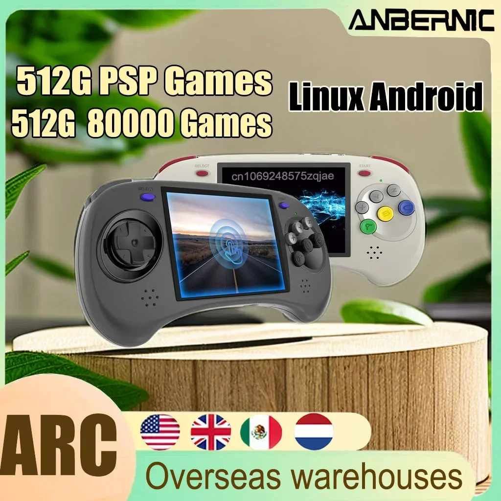 Anbernic Rg Arc Arc-D Arc-S Console Di Gioco Portatile Psp 4 ''Touch Screen Android 11 Linux Dual Os 640*480 Rk3566 Regali