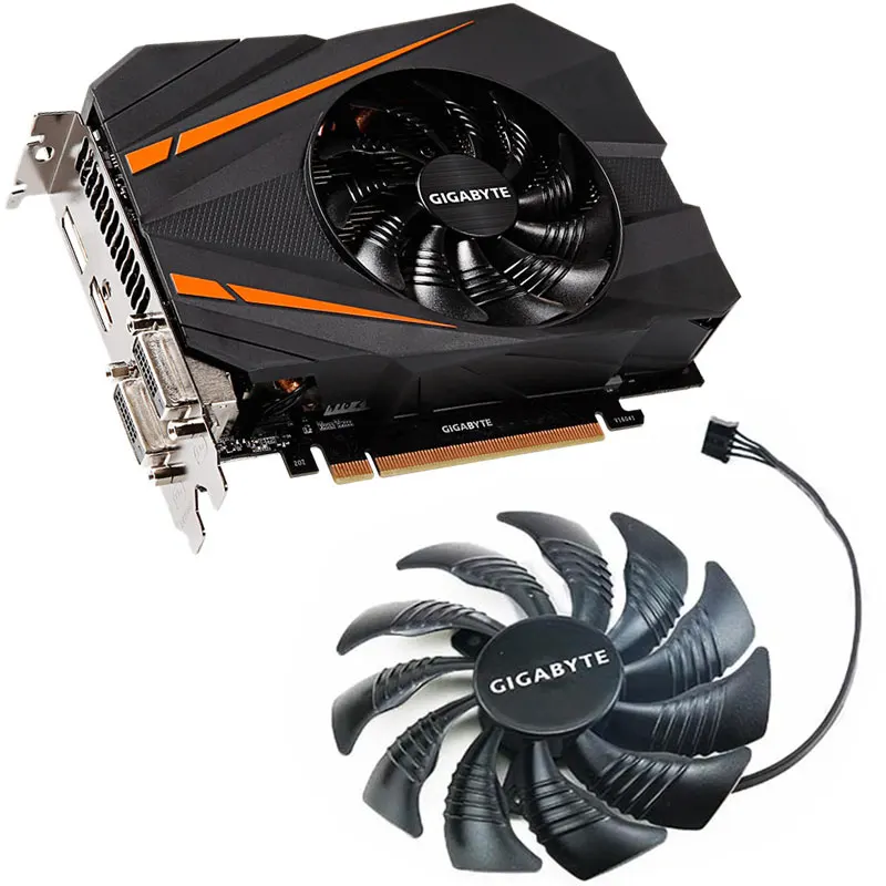 Nuovo 88Mm 4Pin T129215Su Gtx 1080 Mini Gpu Fan, Per Gigabyte Gtx 1060 Mini 、 Gtx 1070 Mini 、 Gtx 1080 Mini Ventola Di Raffreddamento Della Scheda Gra