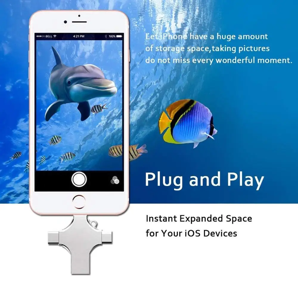 Iphone Usb Flash Drive 16Gb 32Gb Type-C Usb Flash 3.0 Pendrive 64Gb Usb Stick 128Gb Memory Stick Per Iphone E Android Pc 256 Gb