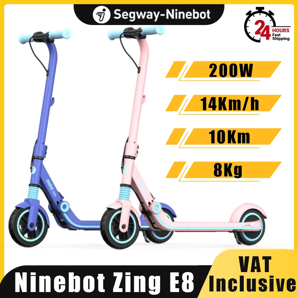 Eu Stock Ninebot Di Segway Ekickscooter Zing E8 200W Motore 14 Km/H Velocità 10Km Gamma Bambini Scooter Elettrici Leggeri