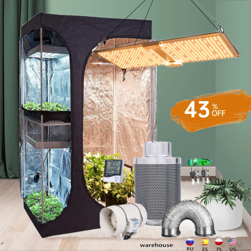 Quantum Growth Plate Led Grow Light 2-In-1 Growbox Kit Completo Indoor Hydroponics Plants Growing Tent For Flower Plant Growing