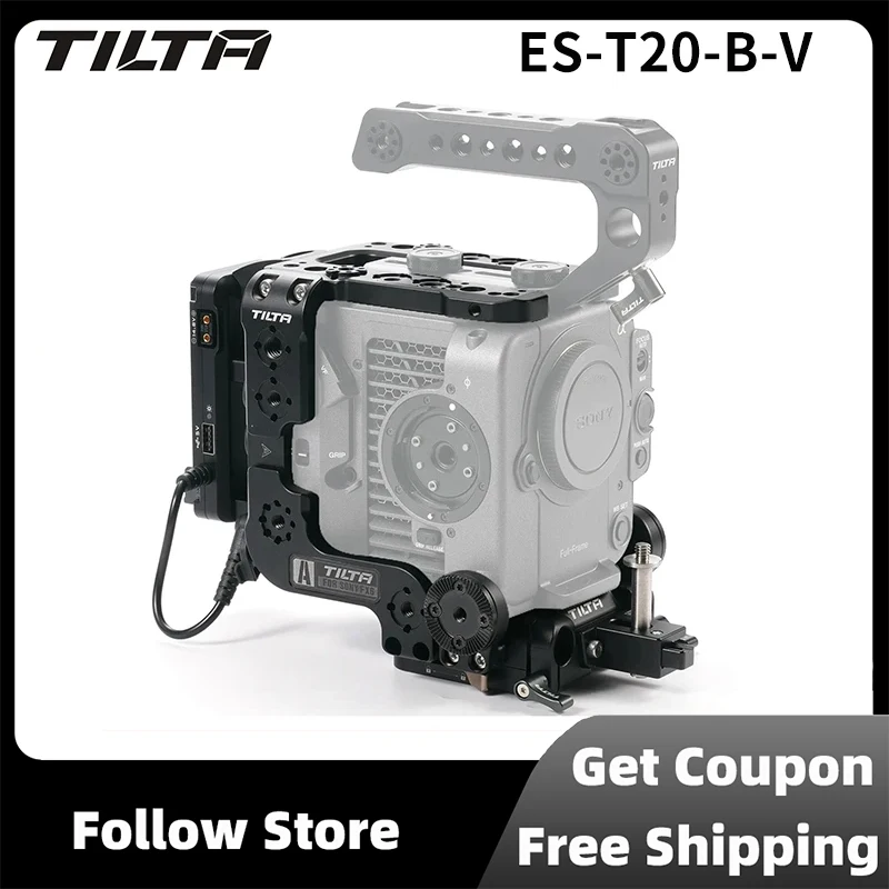 Tilta Es-T20 Per Sony Fx6 Kit Di Montaggio Verticale V Mount & Gold Mount Kit Gabbia Platecamera Superiore Multifunzionale
