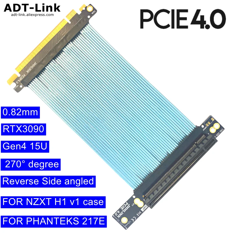 Cavo Riser Pcie 4.0 X16 270 Gradi 30Cm Per Nzxt H1 V1 Custodia Phanteks 217E Pcie X16 4.0 Cavo Prolunga Scheda Video Gpu