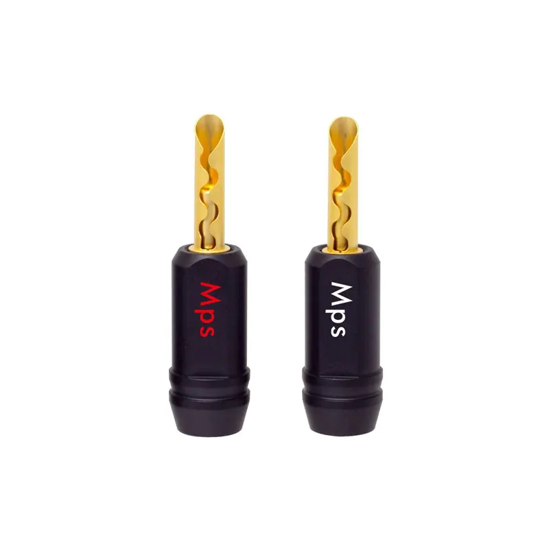 Hifi Mps Shark-5 Altoparlante Hifi Spine A Banana Connettore Jack Audio In Ottone Puro Connettore Altoparlante Amplificatore Placcato Oro 24K