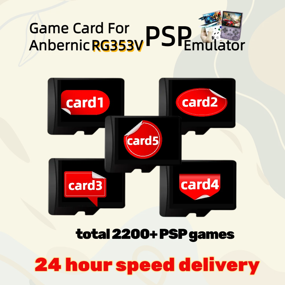 Anbernic Rg353V Psp Games Card Collezione Classica Tf Box Storage Retro Handheld 512Gb 2200 + Micro Sd Console Memoria Open Source