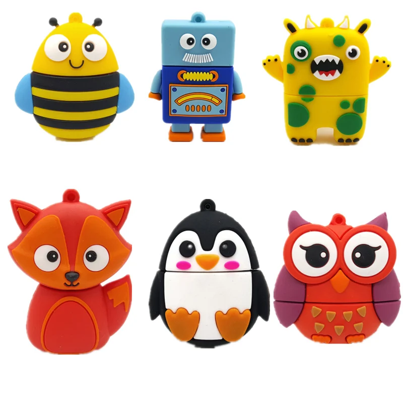 Fox/Horse/Robot Flash Disk 32G 4G Cartoon Pen Drive Mini Usb Flash Drive 8G 16G 64G Pendrive 128G 256G Chiavetta Usb
