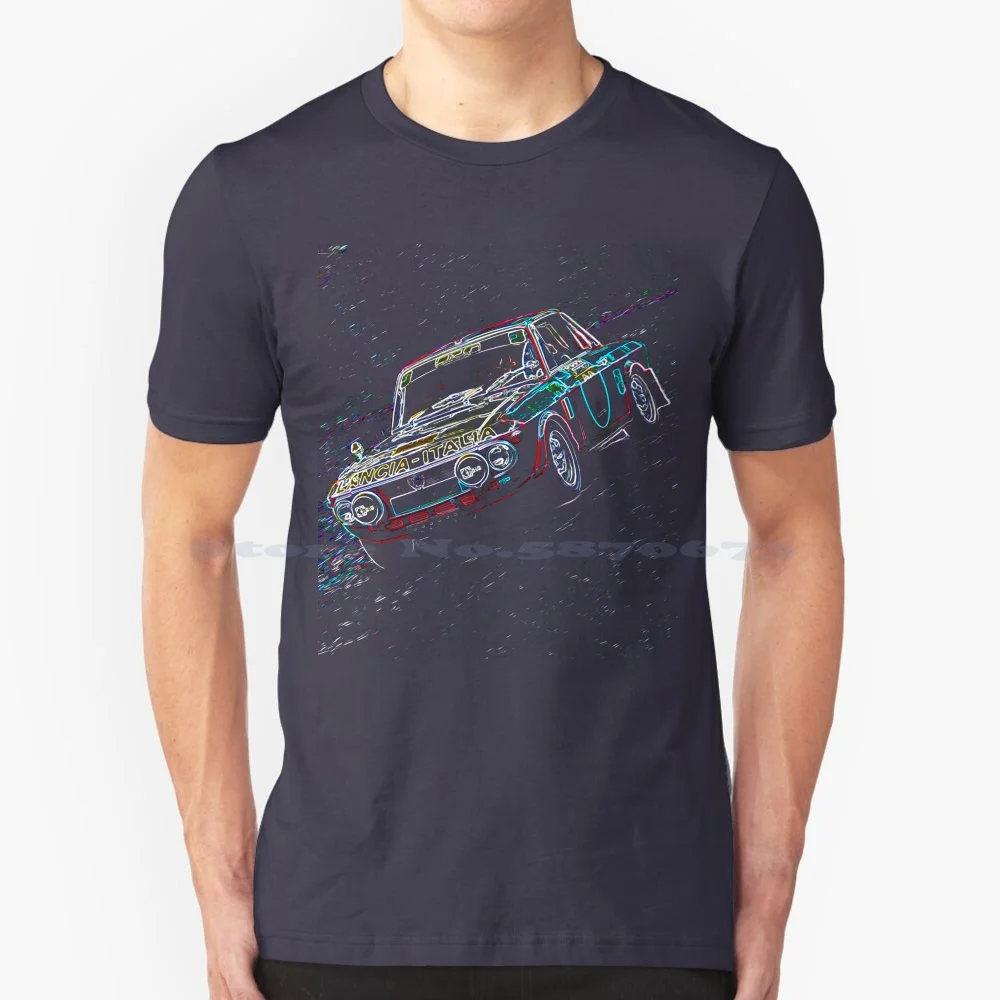 Lancia Fulvia T Shirt 100% Cotone Tee Lancia Rally Car Fulvia Race Classic