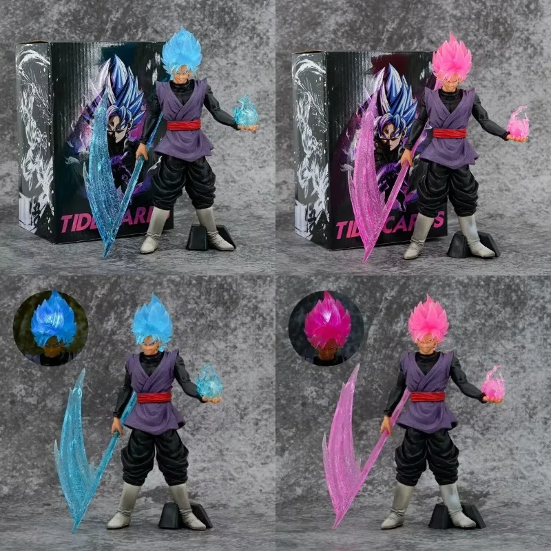 Dragon Ball Super Saiyan Pink Zamasu Blue Hair Redhead Standing Posture Luminescente Pvc Action Figure Modello Da Collezione Giocattolo