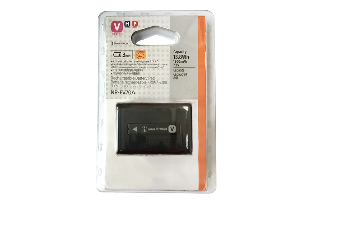Batteria Per Fotocamera Originale Np-Fv70A Npfv70A Fv70 Per Sony Ax700 Ax45 Ax100E Axp55 Hdr-Cx450 Cx680 Cx170 Vg3 Bc-Trv Caricabatteria