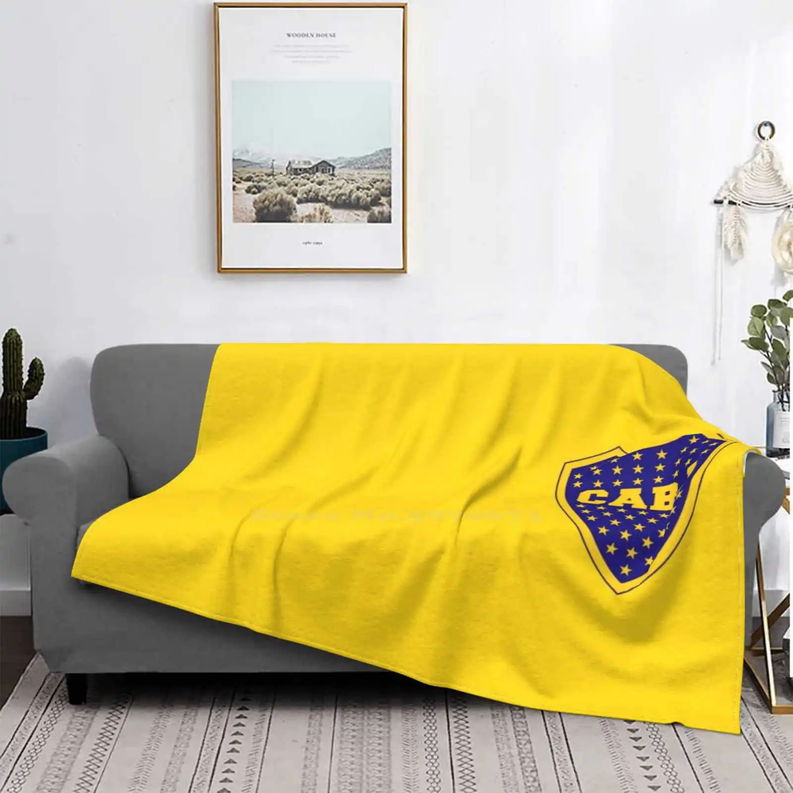 Cabj Fashion Soft Warm Throw Coperta Mitad Miss Uno Cabj Clube Boca Jrs Juniors Football Soccer Team Crest Emblem Logo Maradona