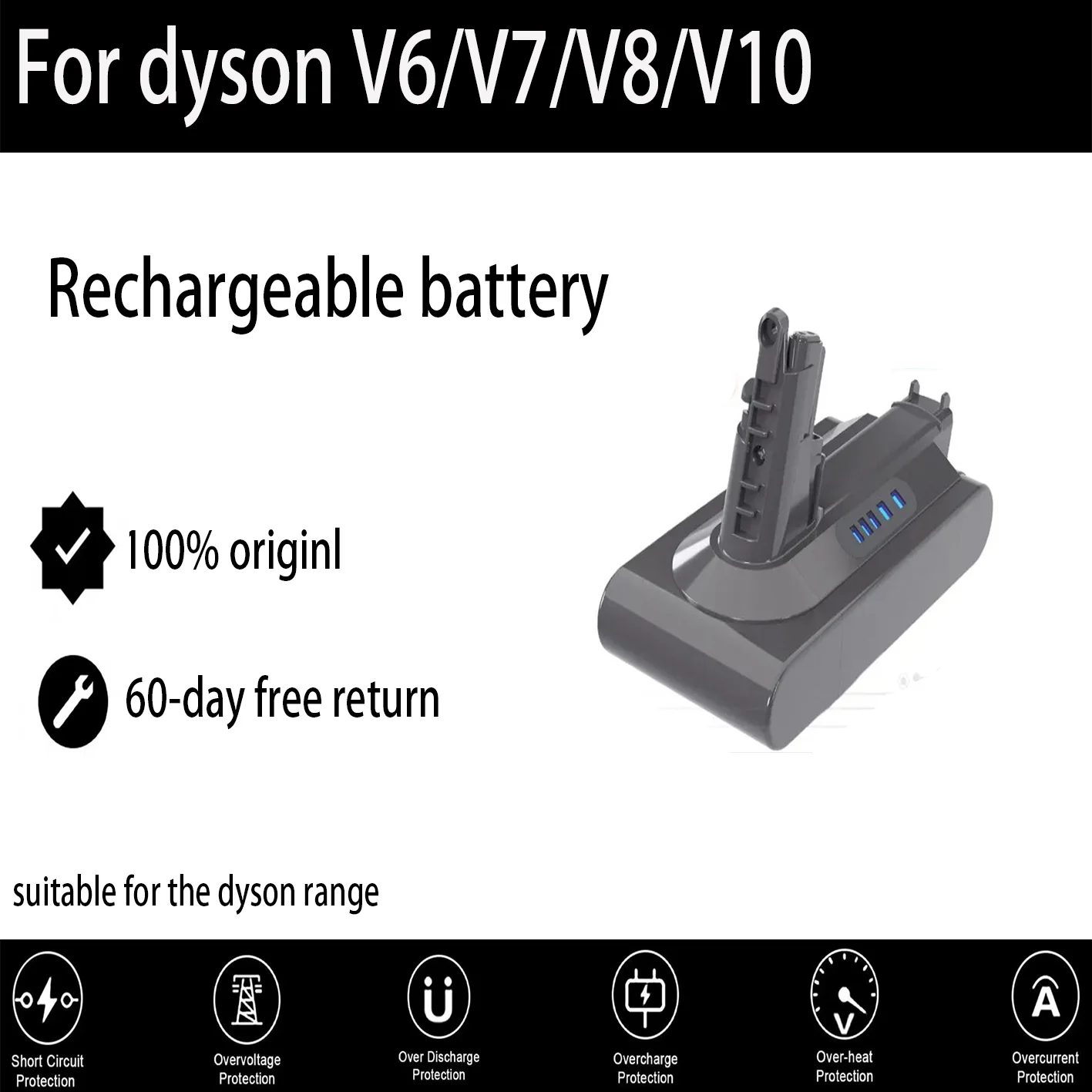 Per Dyson Absolute Aspirapolvere Portatile Per Batteria Dyson V8 V8 Sv10 Batteria Ricaricabile Batterie V8 Fluffy Animal