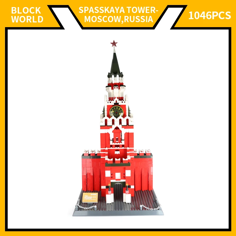 World Architeture Model Building Miniature Russia Ivan The Great Clock Tower 1044Pcs Diorama Block Giocattoli Fai Da Te Per Regali Per Bambini