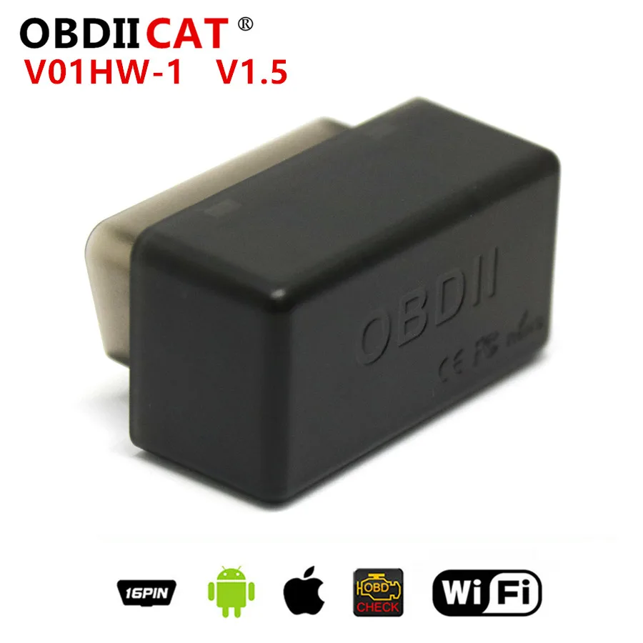 Obdiicat Mini Elm327 1.5 V01Hw Obd2 Car Styling Fault Diagnostic Elm 327 V1.5 Strumento Aggiornato Wifi V1.5 + Pic25K80 Chip Code Scanner