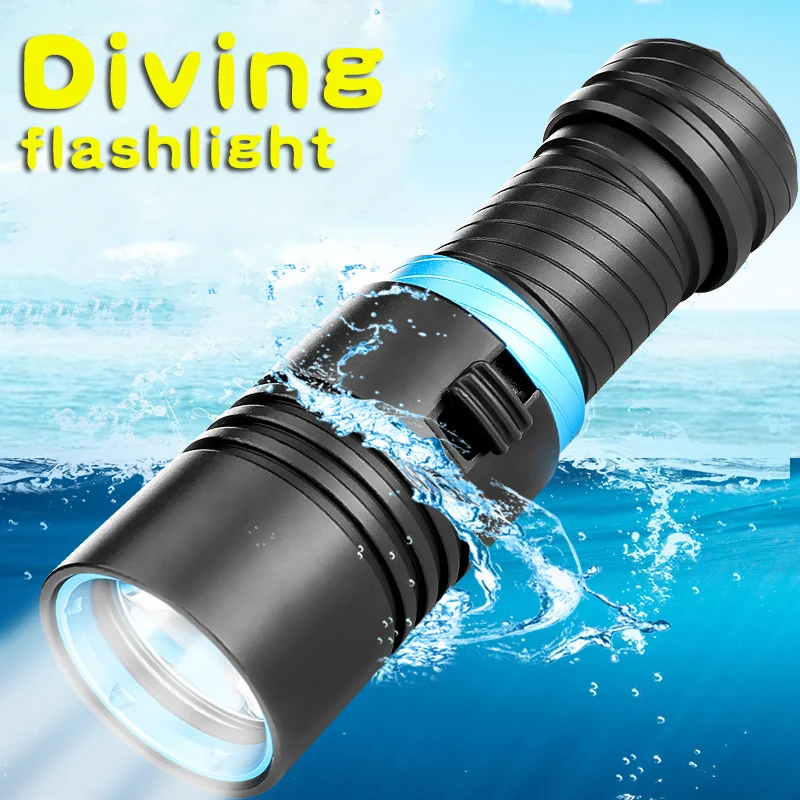16000Lm Scuba Diving Light 200 Metri L2 Impermeabile Subacquea Led Torcia Subacquea Campeggio Torcia Lanterna Uso 18650/26500