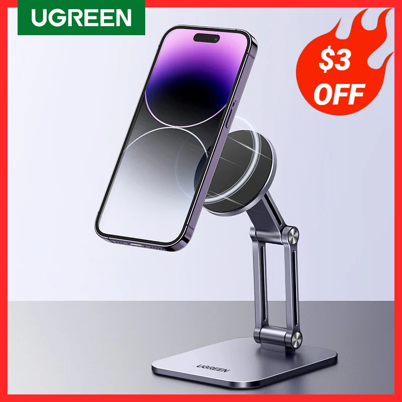 1948 New】Supporto Per Telefono Magnetico Ugreen Supporto Per Cellulare In Alluminio Per Magsafe Iphone 15 14 13 Pro Supporto Per Cellulare Xiaomi Sams