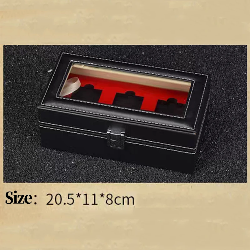 Borsa Portaoggetti Per Espositore Bilayer In Pelle Nera Per Zippo Zorro Lighter Fashion Trasparente Per La Conservazione Della Finestra Proteggi La Sc