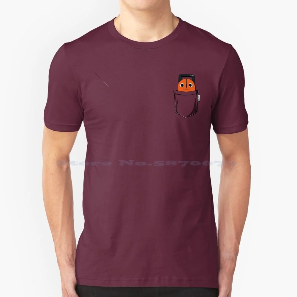 Pocket Dog T Shirt 100% Cotone Tee Manga Chainsaw Man Anime Chainsaw Man Pochita Csm Pocita Art Denji Cute Kawaii Pocket