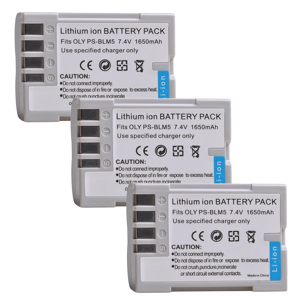 3Pcs Ps-Blm5 Psblm5 Batterie Per Foto/Videocamera Per Olympus C-8080 C-7070 C-5060 E1 E500 E330 E3 E520 E510 E300 Macchina Fotografica