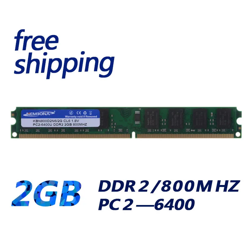 Kembona Factory Outlet Nuovissimo Sigillato Ddr2 800 2Gb Ram Pc2 6400 2Gb Memoria Ram Desktop Spedizione Gratuita