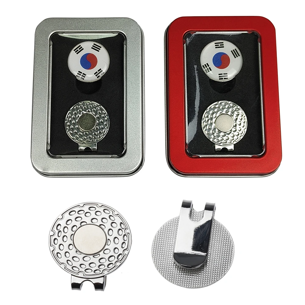 1Set Golf Hat Clip Magnetic Metal Golf Cap Clips Golfer Gifts 1 Mark + 1 Golf Mark Per Pallina Da Golf Sport Drop Shipping
