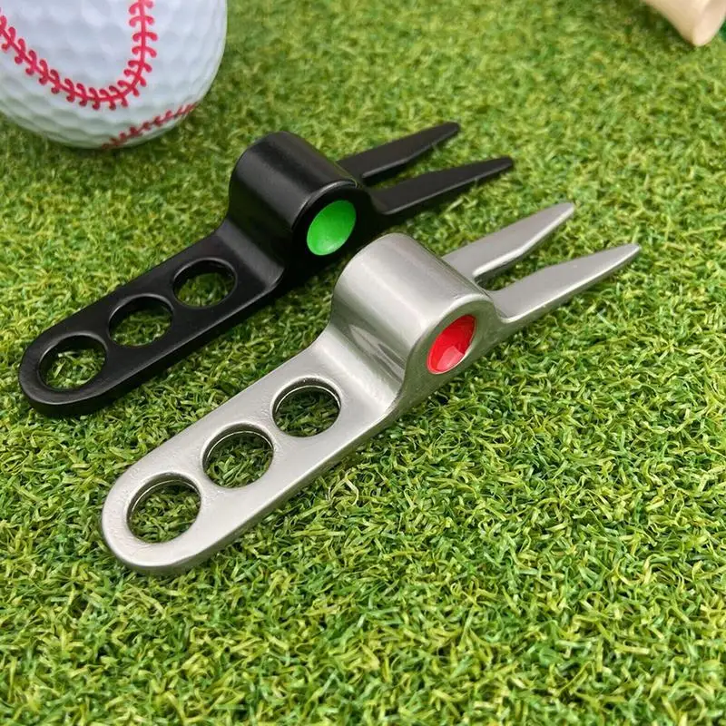 Golf Divot Pitch Repairer Tool Golf Fork Prongs Per Mettere Green Pitch Lawn Maintenance/Groove Clean/Mark Ball Training Aids