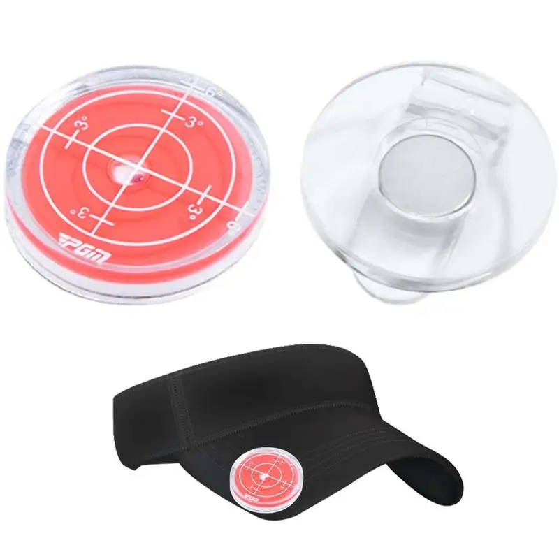 Golf Marker Leveler Golf Hat Clip Puttt Golf Ball Marker Round Bubble Level Mark High Precision Golf Putting Golf Supplies