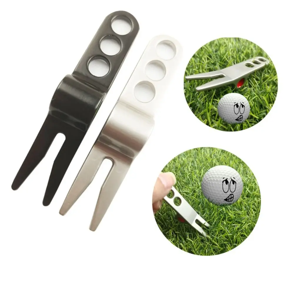 Durevole Groove Clean Mark Pallina Da Golf Golf Divot Golf Fork Prongs Lawn Maintenance Pitch Repair Tool