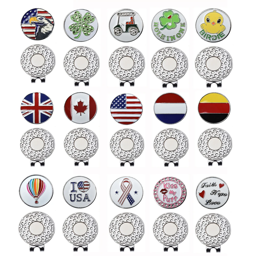 Golf Ball Mark + Golf Hat Clip In Lega Magnetica Marcatore Golf Accessori Golf Cap Clips Golf Training Aids 1 Pz