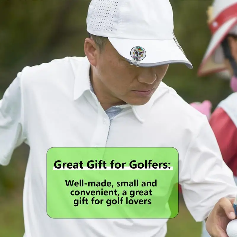 Cappello Da Golf Clip Skull Black Skull Golf Ball Marker Hat Clip Magnete Lega Golf Mark Clip Magnetica Halloween Cool Design Accessori
