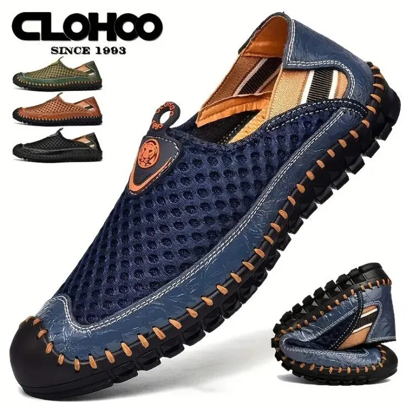 Clohoo Scarpe Leggere Traspiranti In Rete Da Uomo Casual Suola In Gomma Cuciture Sandali Antiscivolo Scarpe Da Trekking Per Uomo