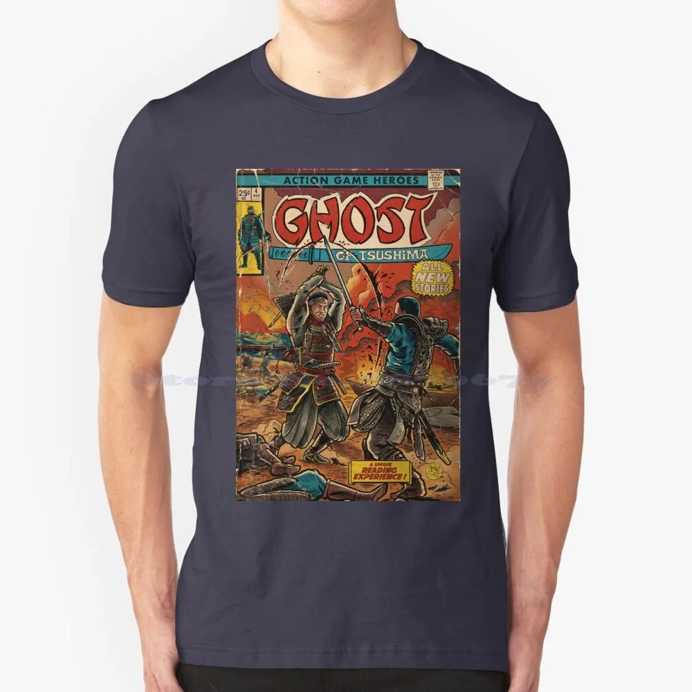 Ghost Of Tsushima Fan T Shirt 100% Cotone Tee Gamer Jin Sakai Fan Art Games Ps4 Ghost Of Tsushima