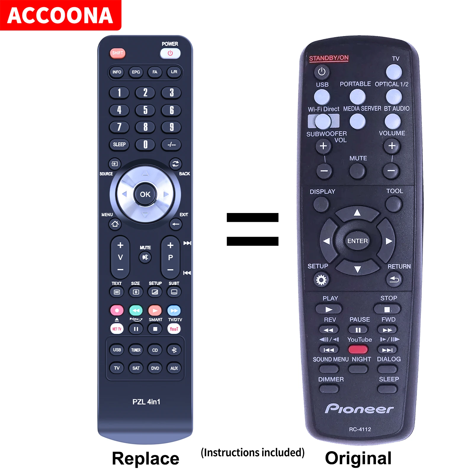 Telecomando Rc-4112/06-R4135E-A002 Per Pioneer Sbx-N500 E Sbx-N700