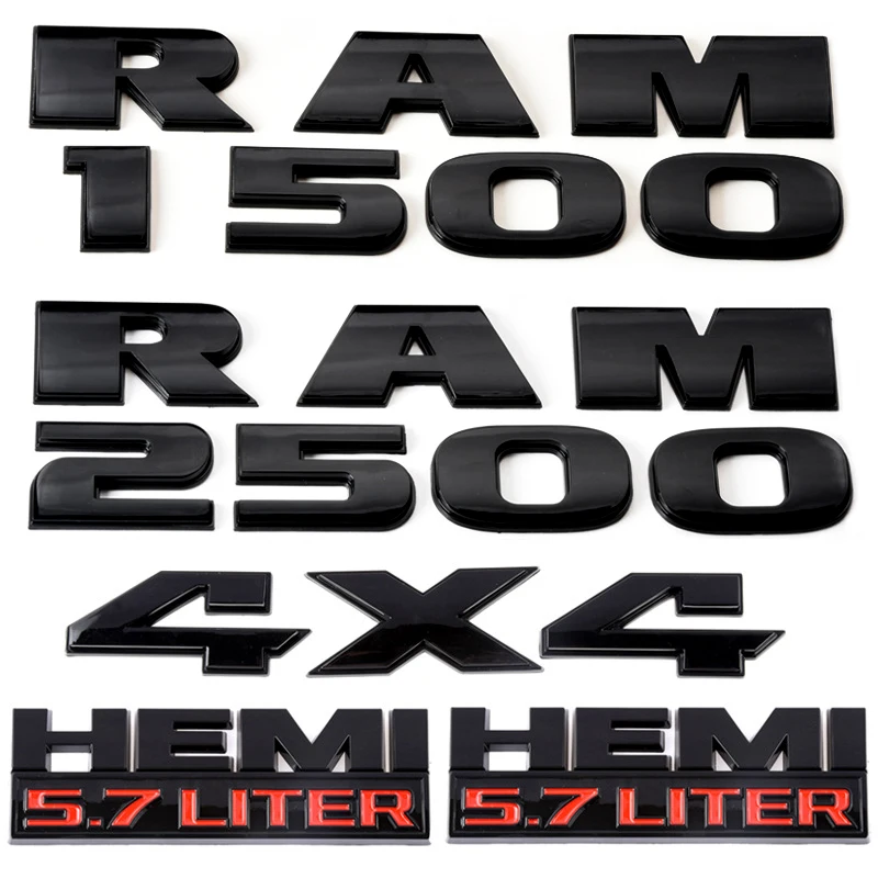 3D Emblem Ram 1500 2500 4 X4 Hemi 5.7L Logo Badge Auto Body Posteriore Tronco Adesivo Per Dodge 1500 2500 Logo Accessori Per Lo Styling Dell'Auto