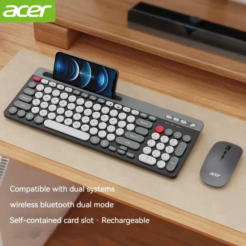 Acer Bluetooth Wireless Keyboard O Mouse Set Tastiera E Mouse Ricarica Dual-Mode Desktop Apple Ipad Per Uso In Ufficio