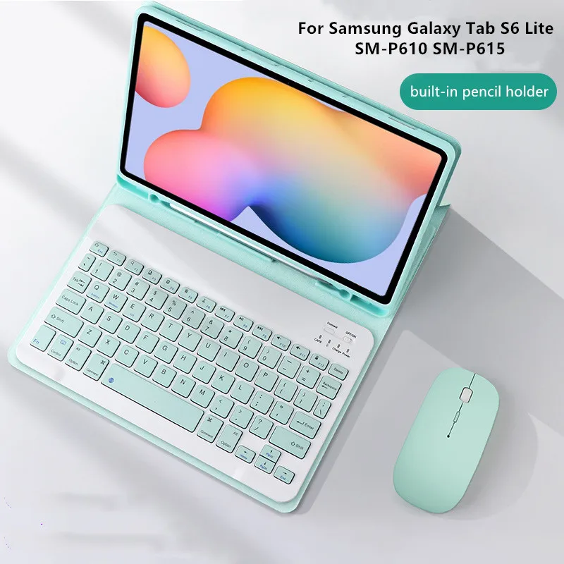 Tablet Keyboard Case For Samsung Galaxy Tab S6 Lite 10.4 Sm-P610 P615 P610 P615 Cover Funda For Tab S6 Lite Cover With Keyboard