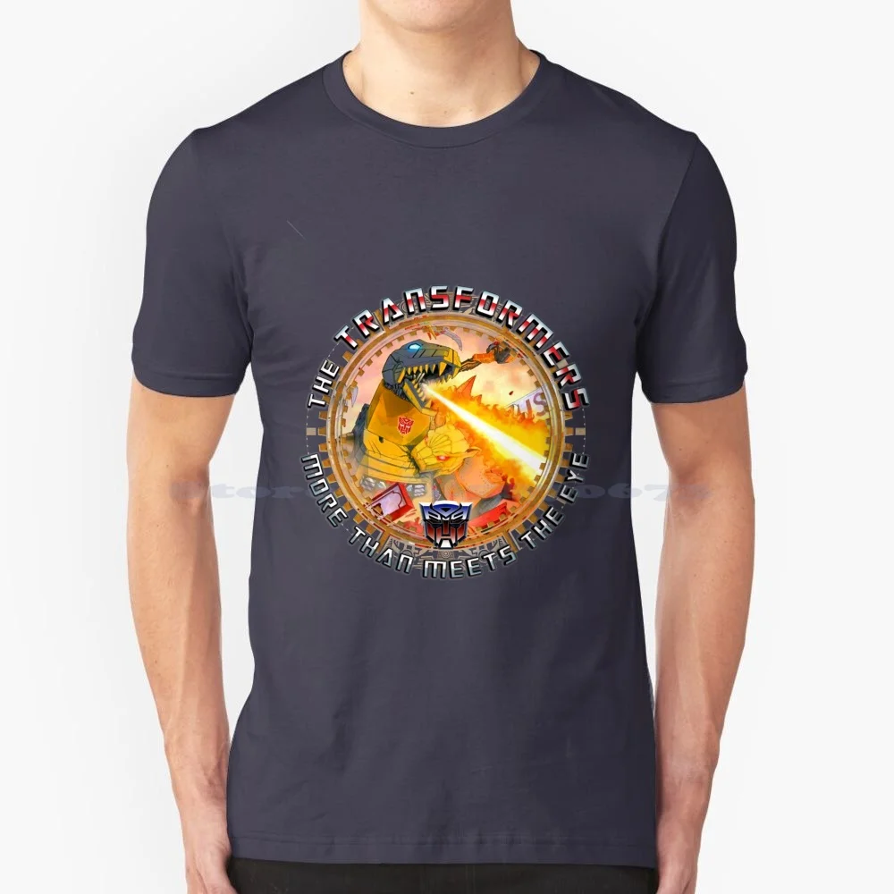 Maglietta Grimlock 100% Cotone Tee Starscream Dinobots Grimlock Voltron Gijoe Ghostintheshell Macross Bladerunner