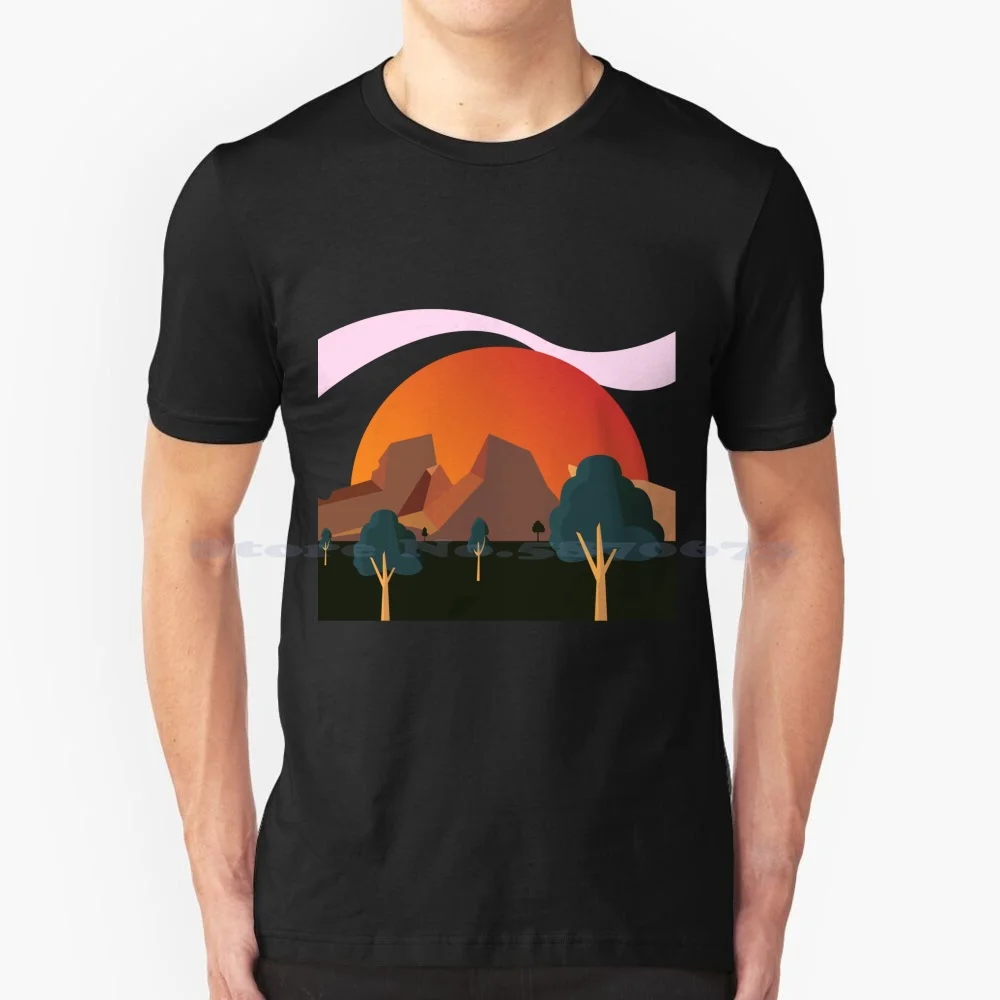 The Tangerine Mountain Dew T Shirt 100% Cotone Tee Mountains Orange Tangerine Dew Sunny Happiness Tropics Tropical Success