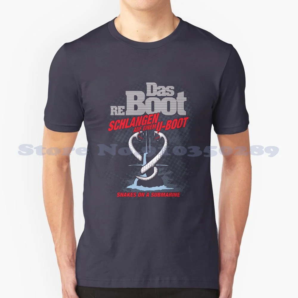 Das Reboot-Schlange Auf Einem U-Boot Nero Bianco Grigio Moda Tshirt Das Boot Reboot Snake Plane Submarine U Boat U Boot