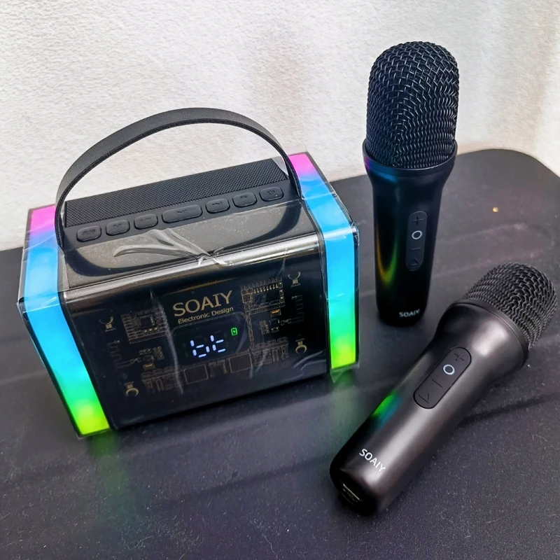 Soaiy New Mecha Ktv Set Home Karaoke Mobile Tv K-Song Mini-Jukebox Altoparlanti Bluetooth Wireless Portatili All-In-One Per Esterni