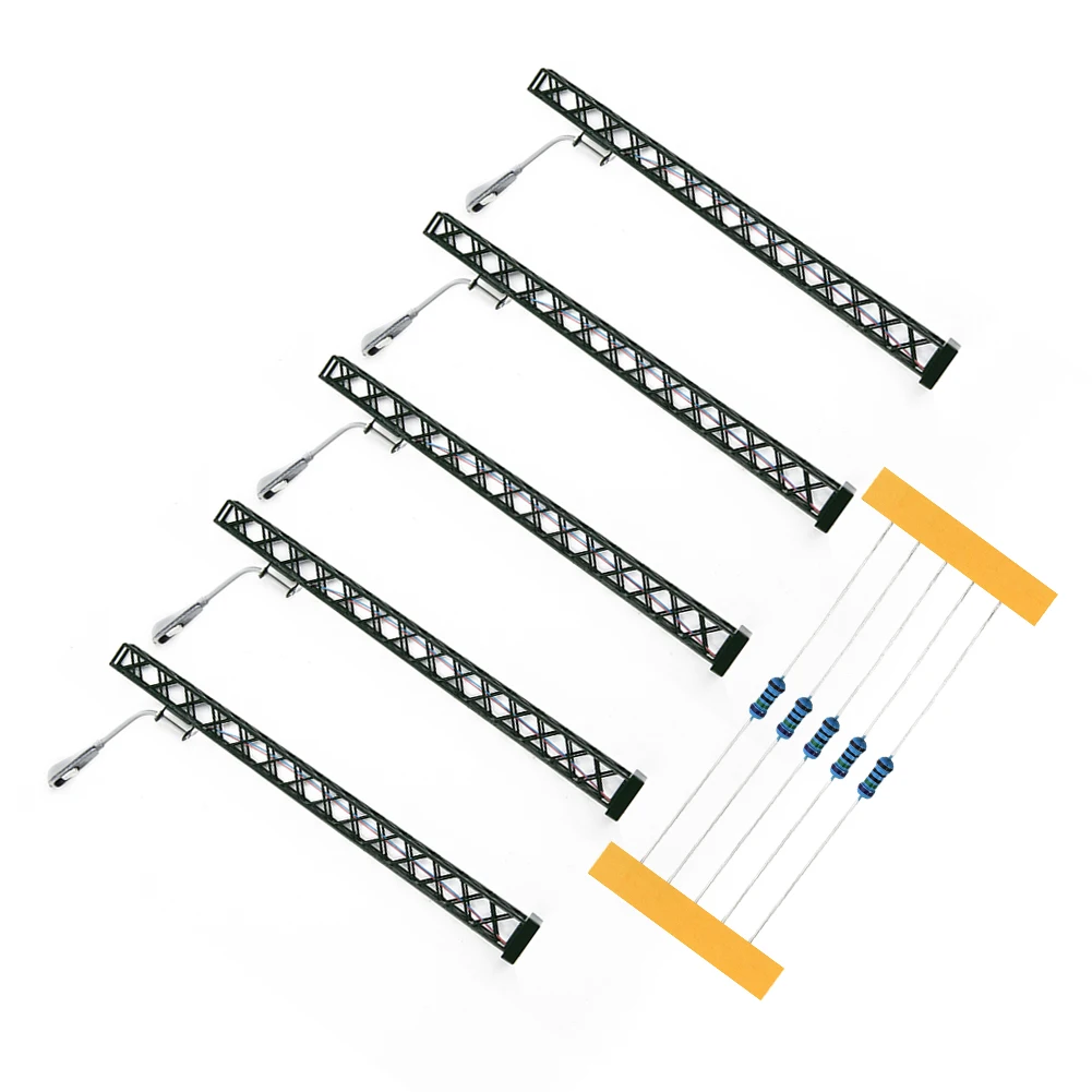 5Pcs Model Railway Lights Lattice Mast Light, Gauge H0 Light Layout Led Lamp Railway Decoration Building Accessori Paesaggistici