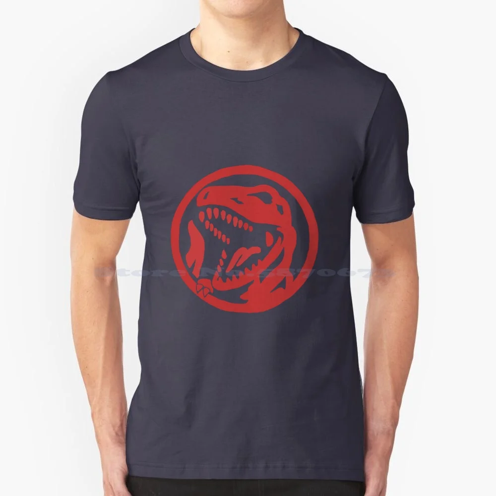 Red Power Coin Sticket T Shirt 100% Cotone Tee Mmpr Red Ranger Anni '90 Retro